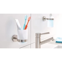 Tesa 40312-00000-00 MOON Zahnputzbecher Klebstoff Silber, Weiß (satiniert) Tesa 40312-00000-00 MOON Zahnputzbecher Klebstoff Silber, Weiß (satiniert)