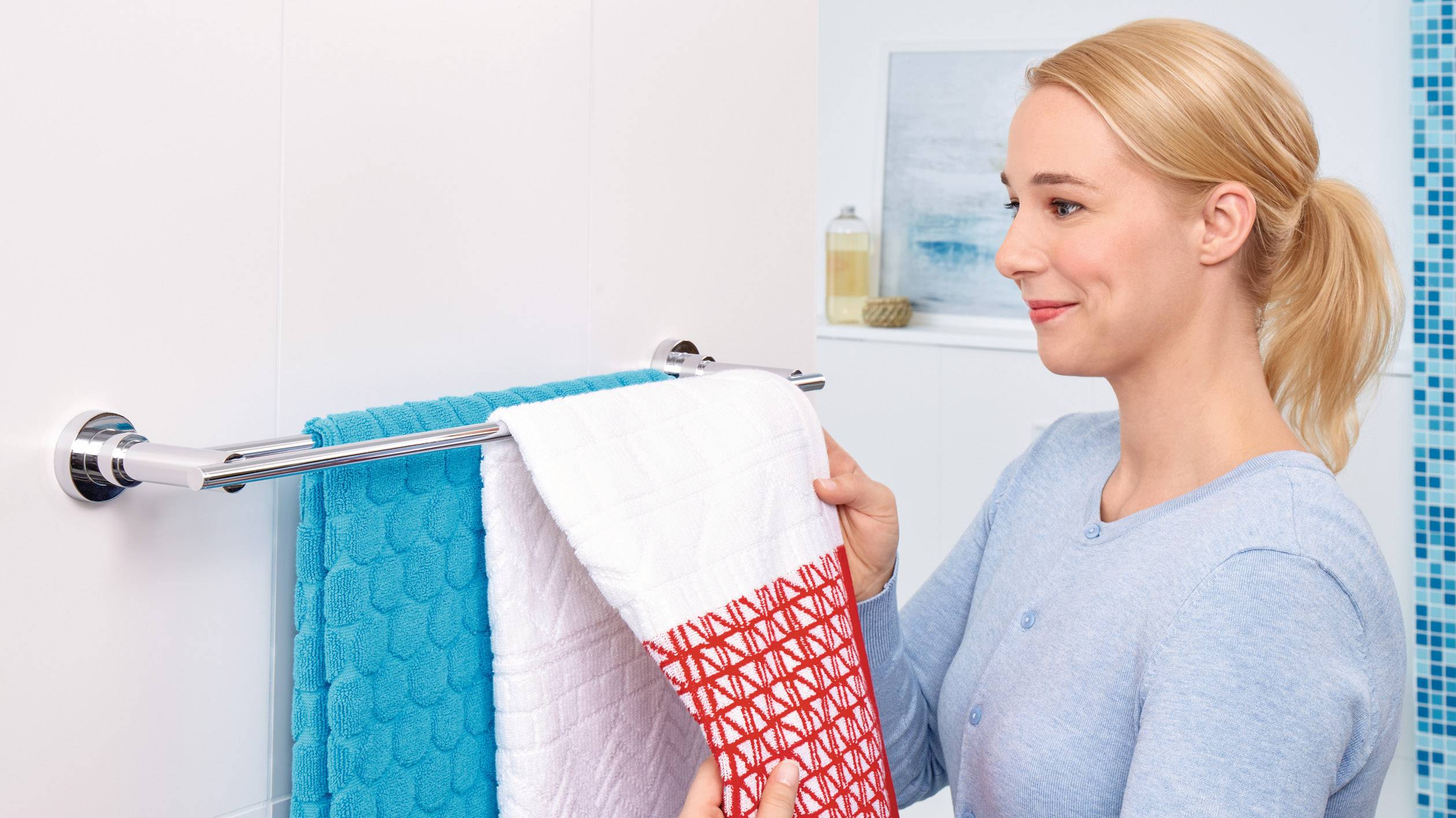 Tesa luup Handtuchstange Klebstoff Metall