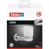 Tesa 40284-00000-00 LOXX Zahnputzbecher Klebstoff Chrom (glänzend), Weiß (satiniert) Tesa 40284-00000-00 LOXX Zahnputzbecher Klebstoff Chrom (glänzend), Weiß (satiniert)