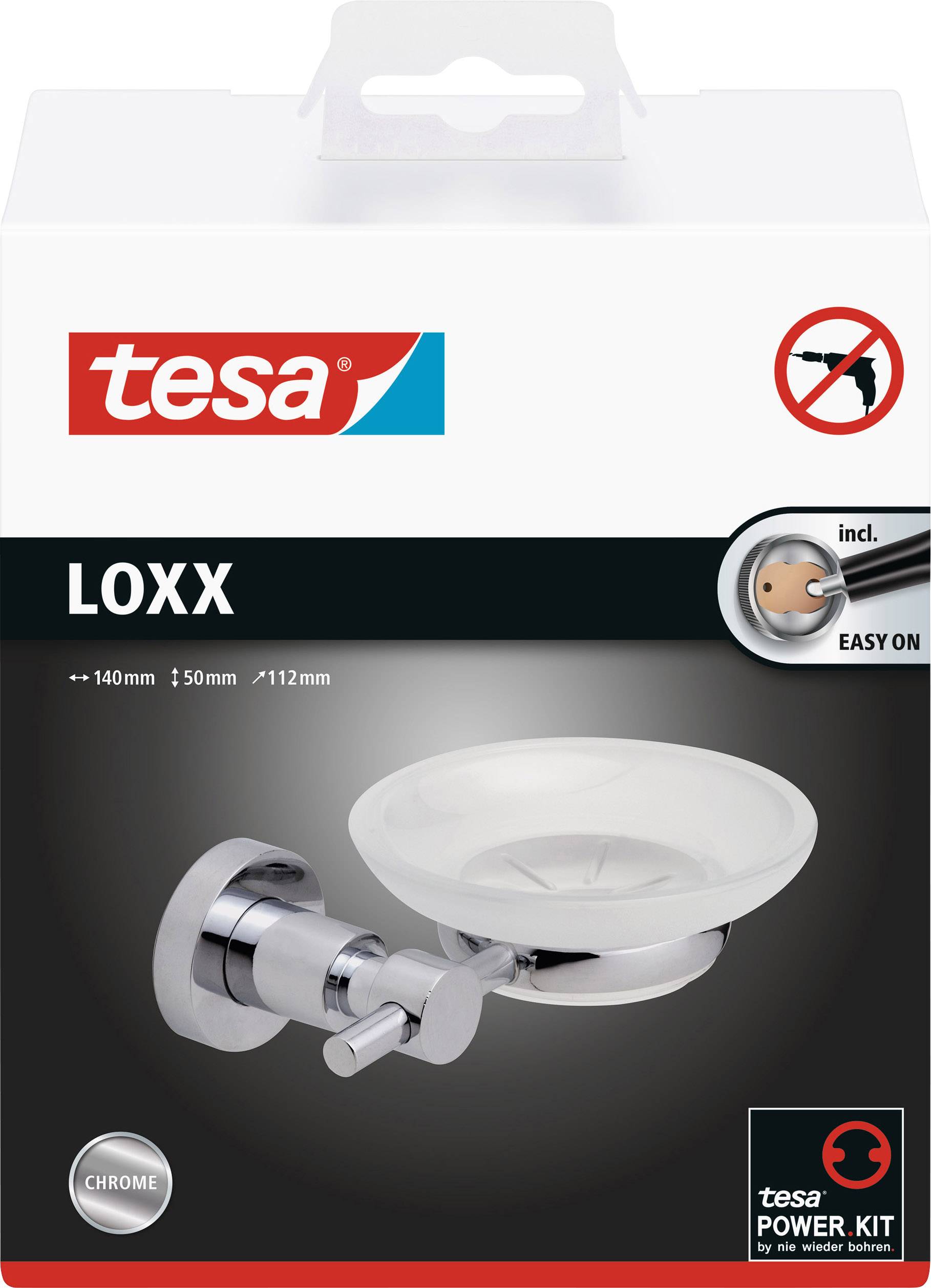 Bild von tesa Loxx Seifenschale, chromfarben, inklusive Klebeset zur einfachen Montage, ohne Bohren nötig.