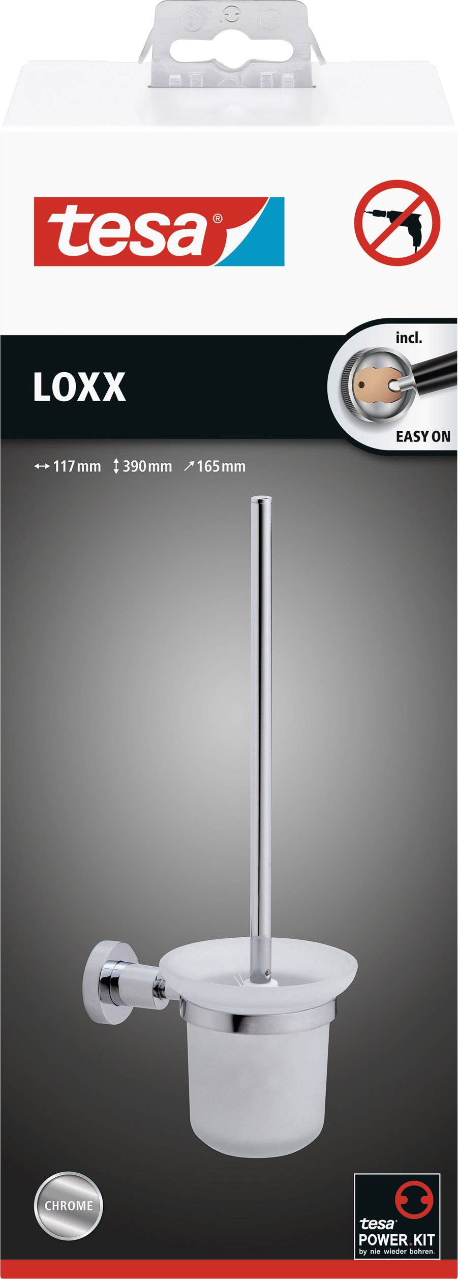Tesa LOXX Klobürsten-Halter Klebstoff Metall