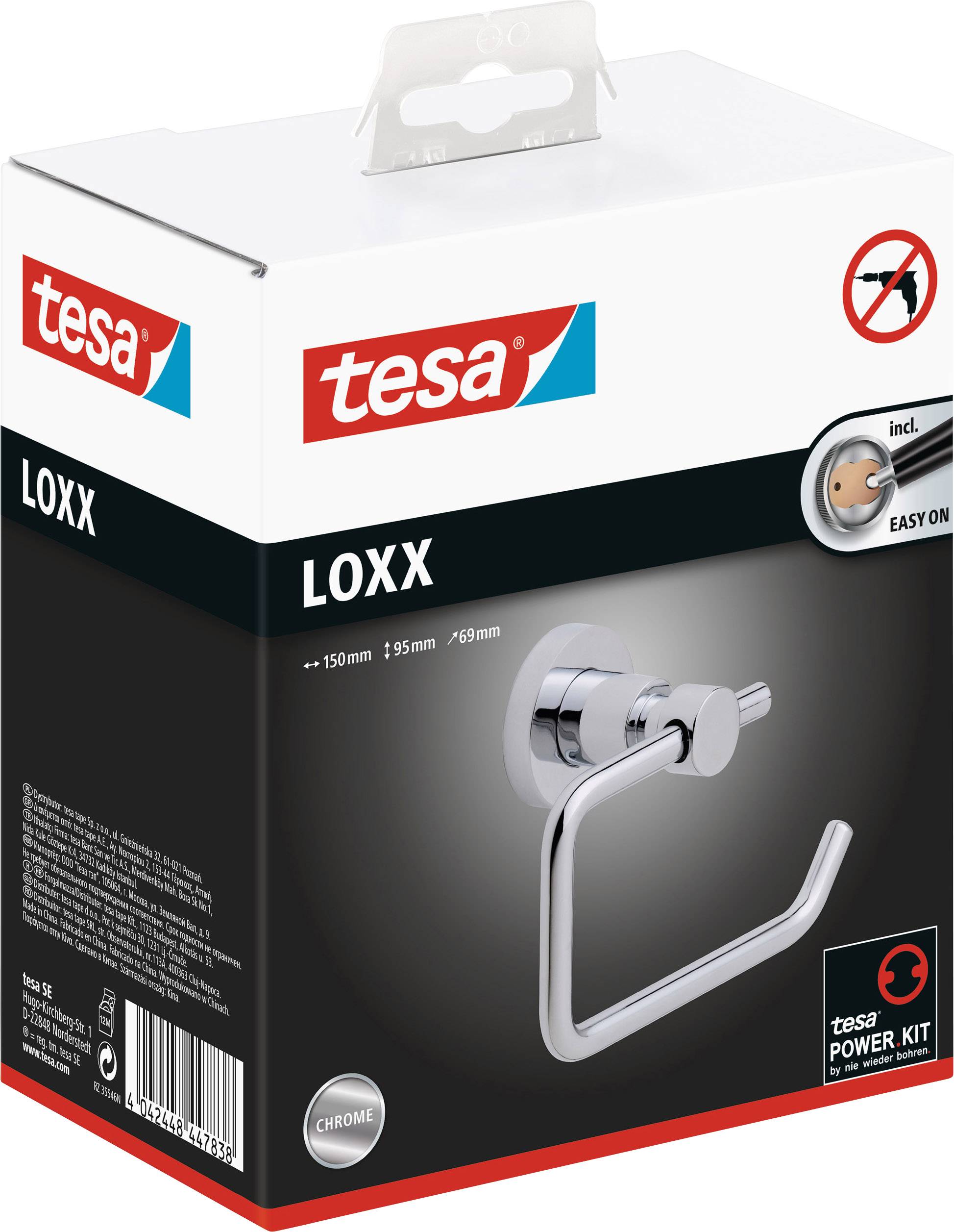 Tesa LOXX Toilettenpapierhalter Klebstoff Metall