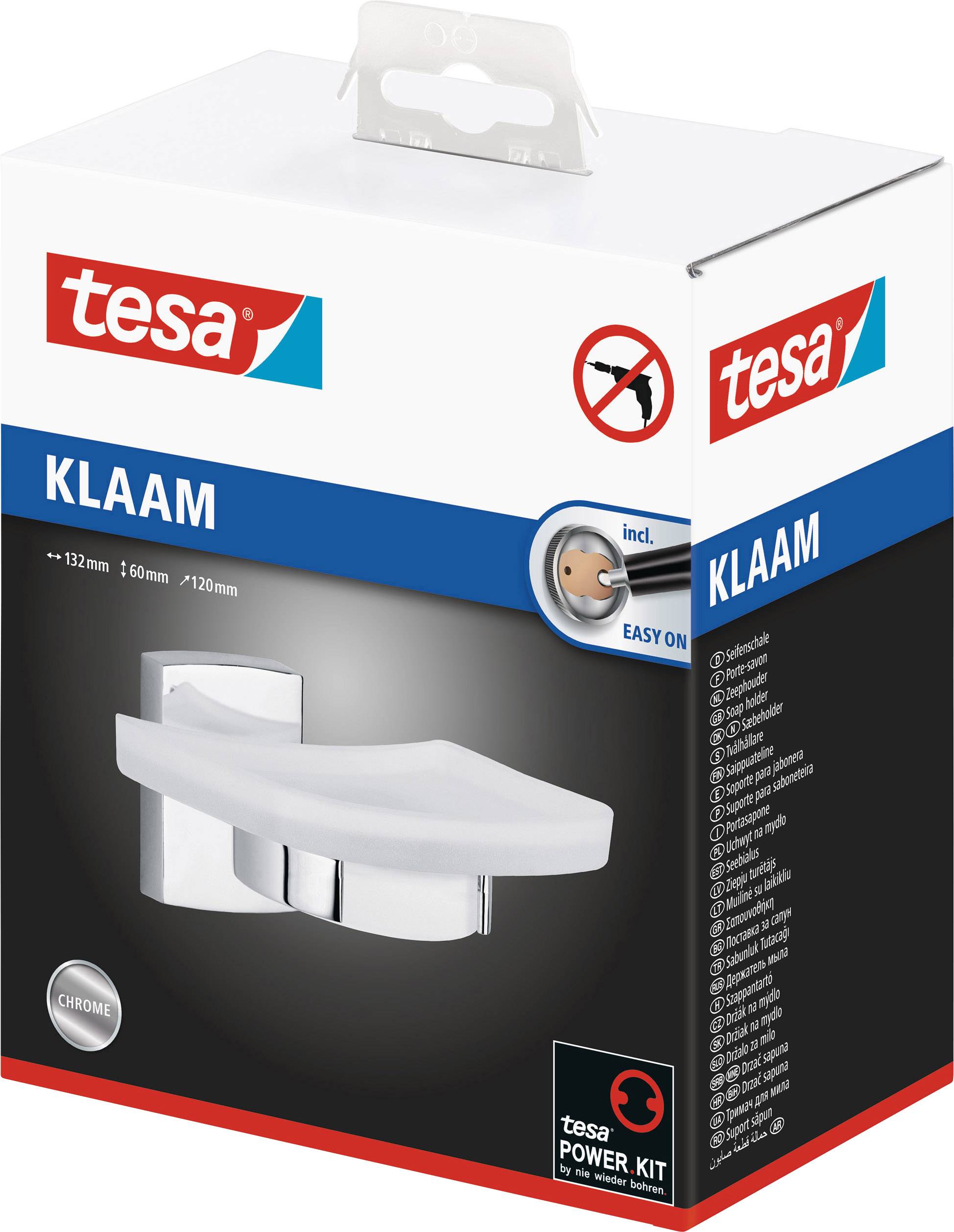 tesa klaam 40268-00000-00 Seifenschale Chrom (glänzend), Weiß (satiniert)