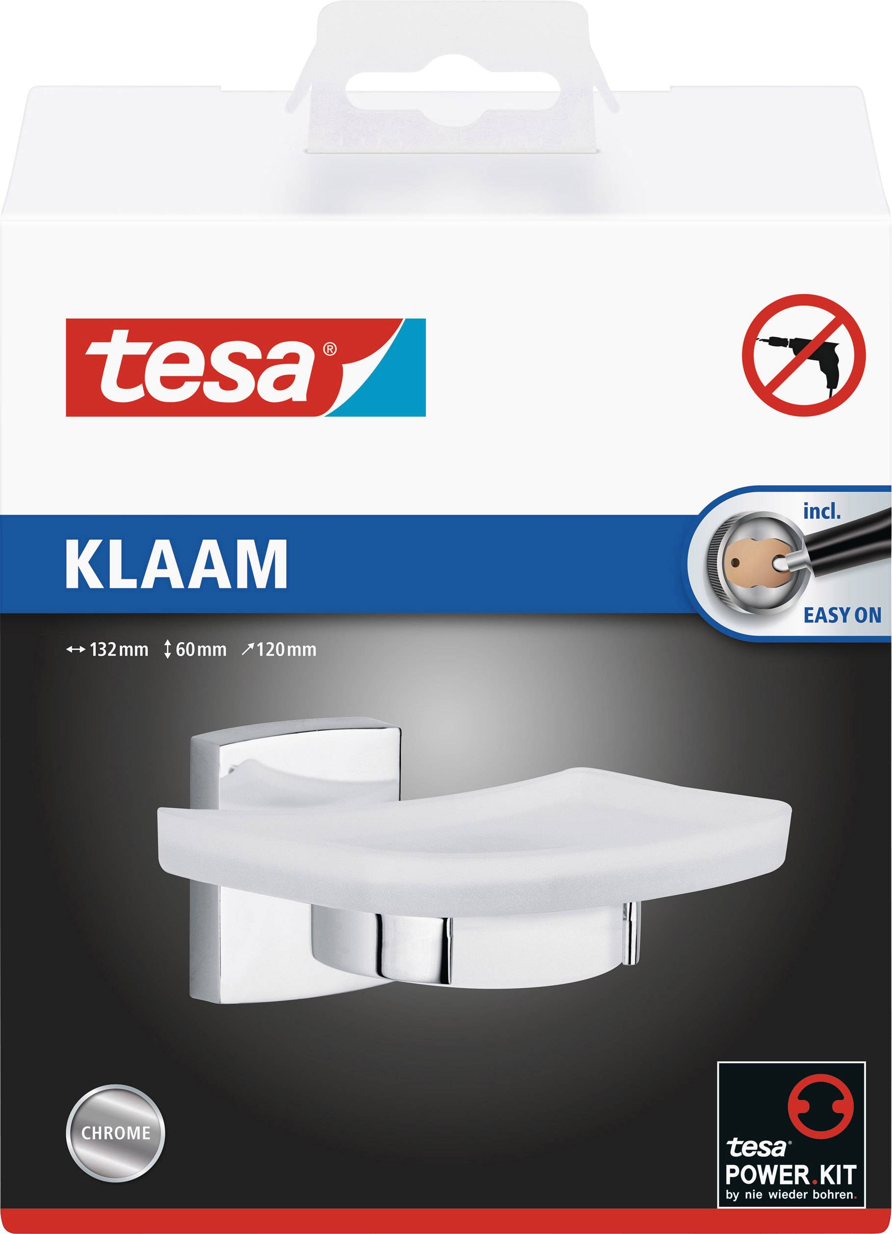 tesa klaam 40268-00000-00 Seifenschale Chrom (glänzend), Weiß (satiniert)
