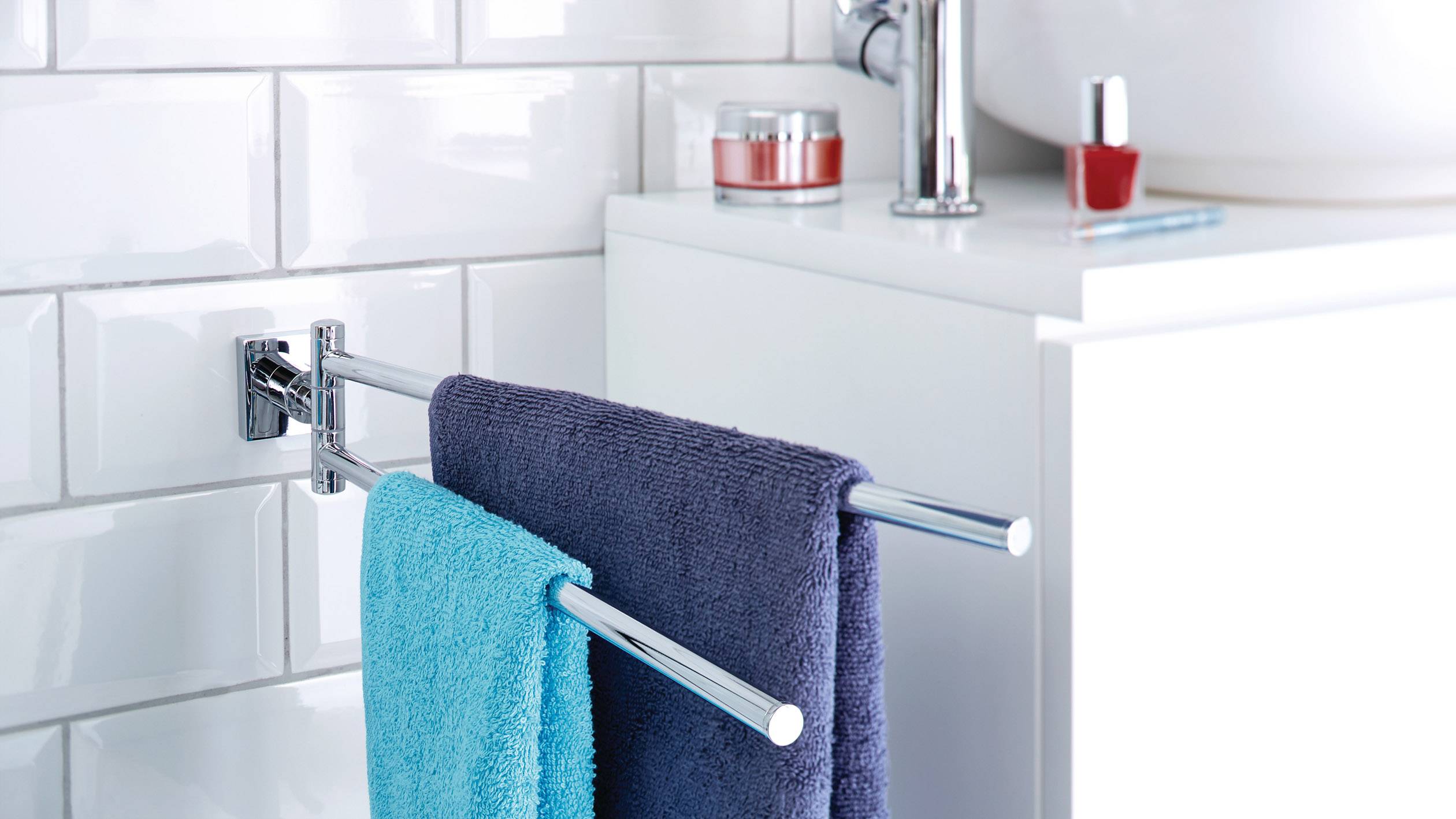 Tesa hukk Handtuchhalter schwenkbar Klebstoff Metall