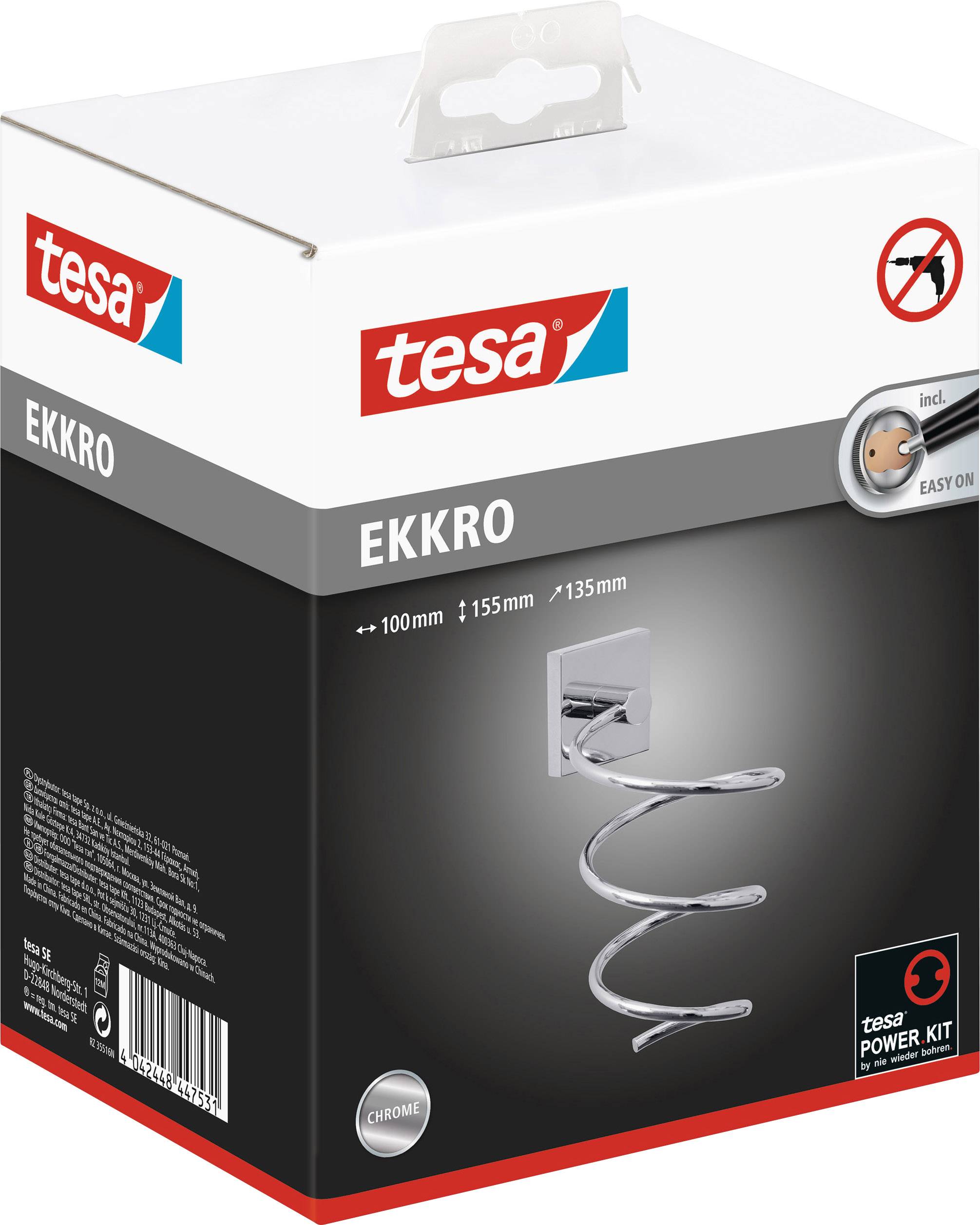 Tesa 40242-00000-00 ekkro Fönhalter Klebstoff Chrom (glänzend)