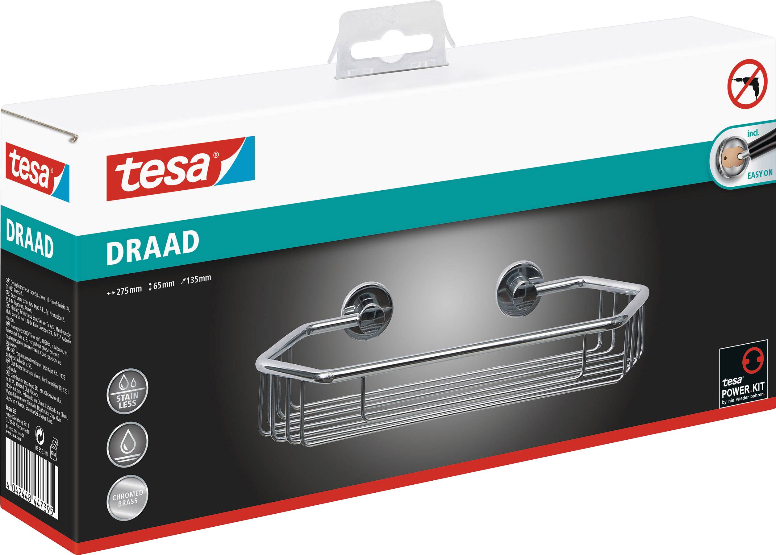 Tesa 40228-00000-00 draad Badablage Klebstoff Chrom (glänzend)