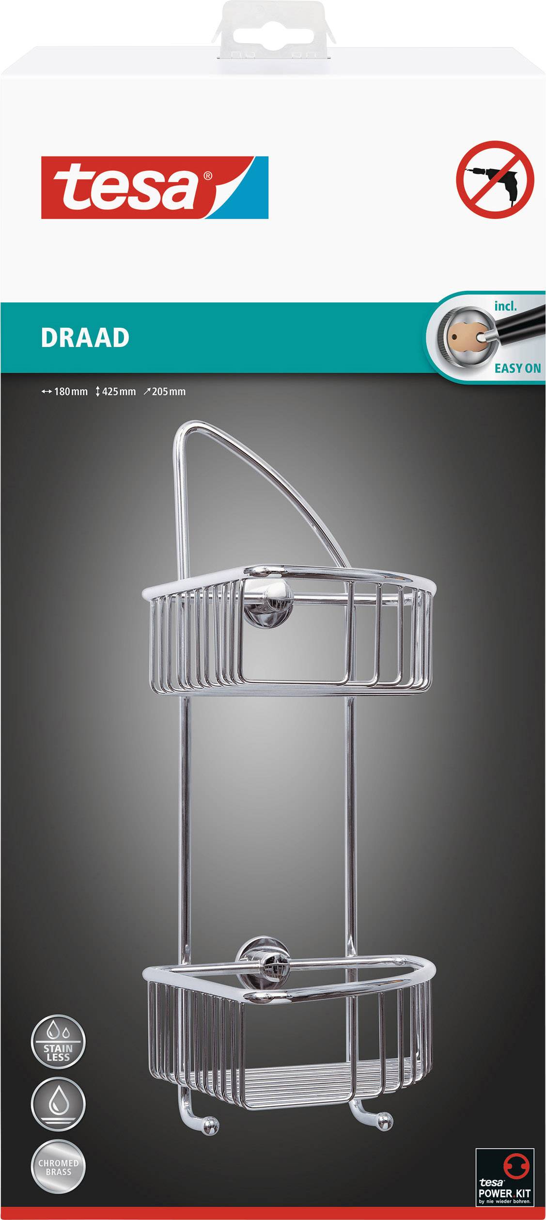 tesa 40223-00000-00 draad Badablage Klebstoff Chrom (glänzend)