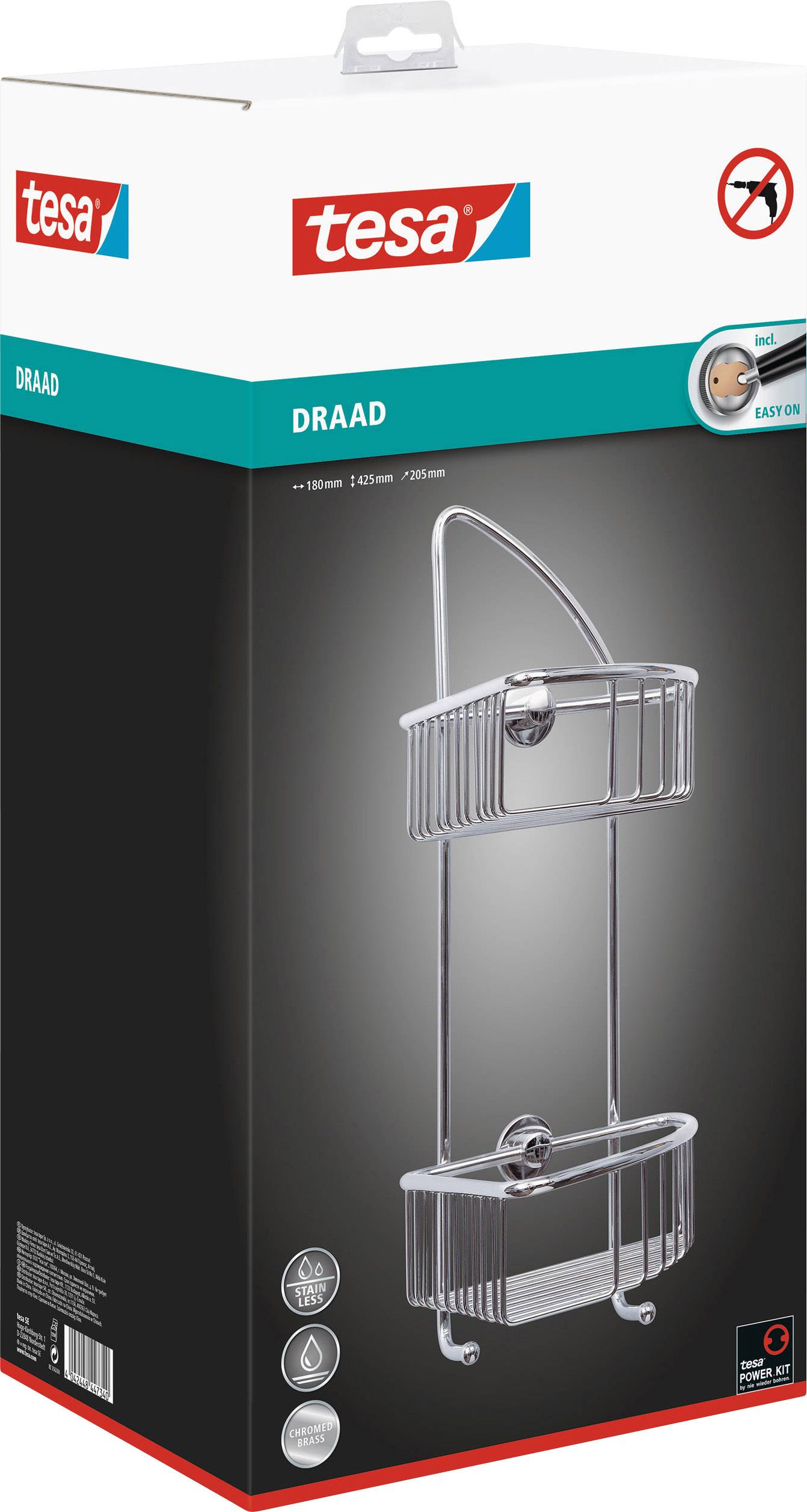 tesa 40223-00000-00 draad Badablage Klebstoff Chrom (glänzend)