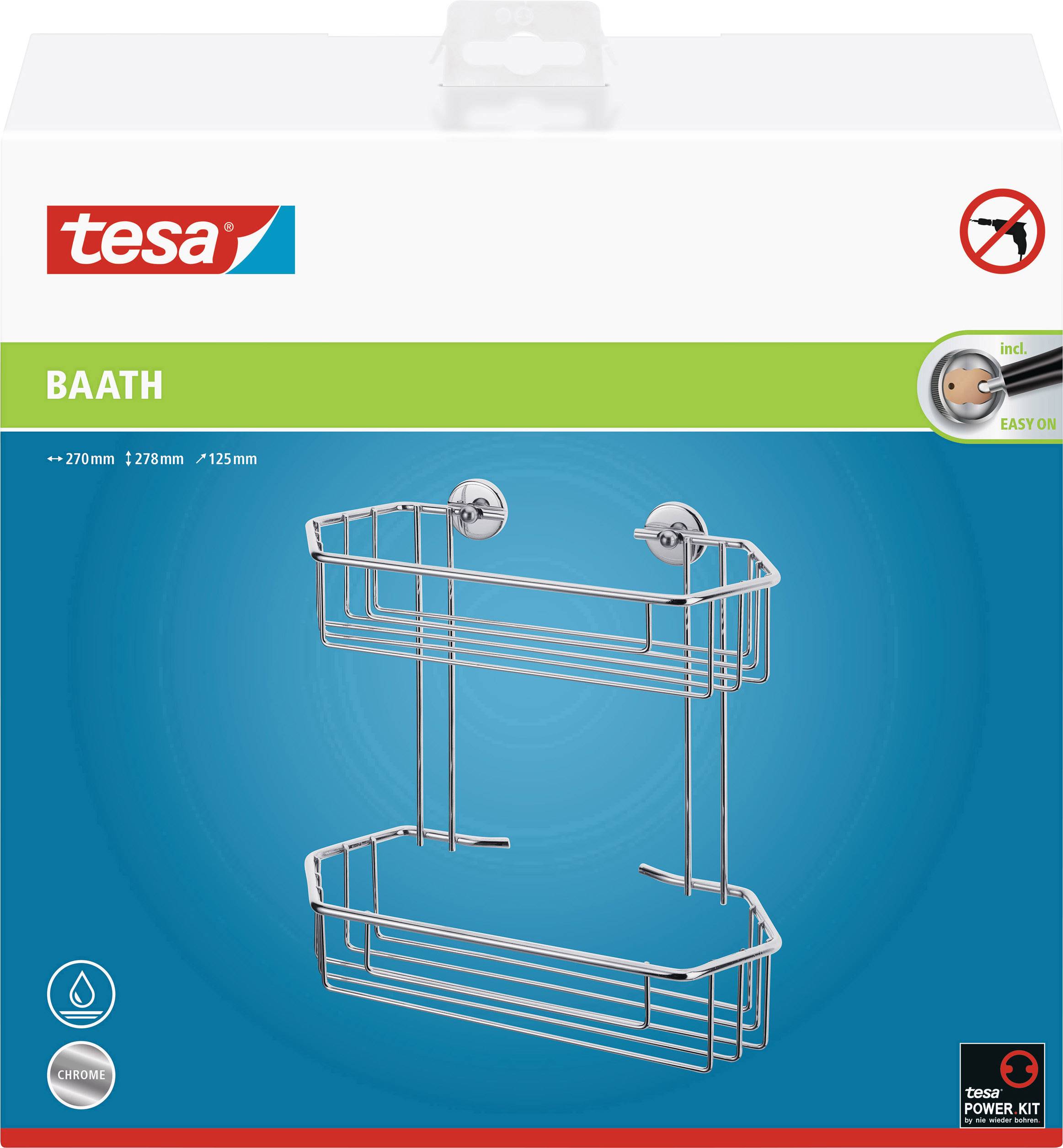 Tesa 40219-00000-00 baath Plus Badablage Klebstoff Chrom (glänzend)