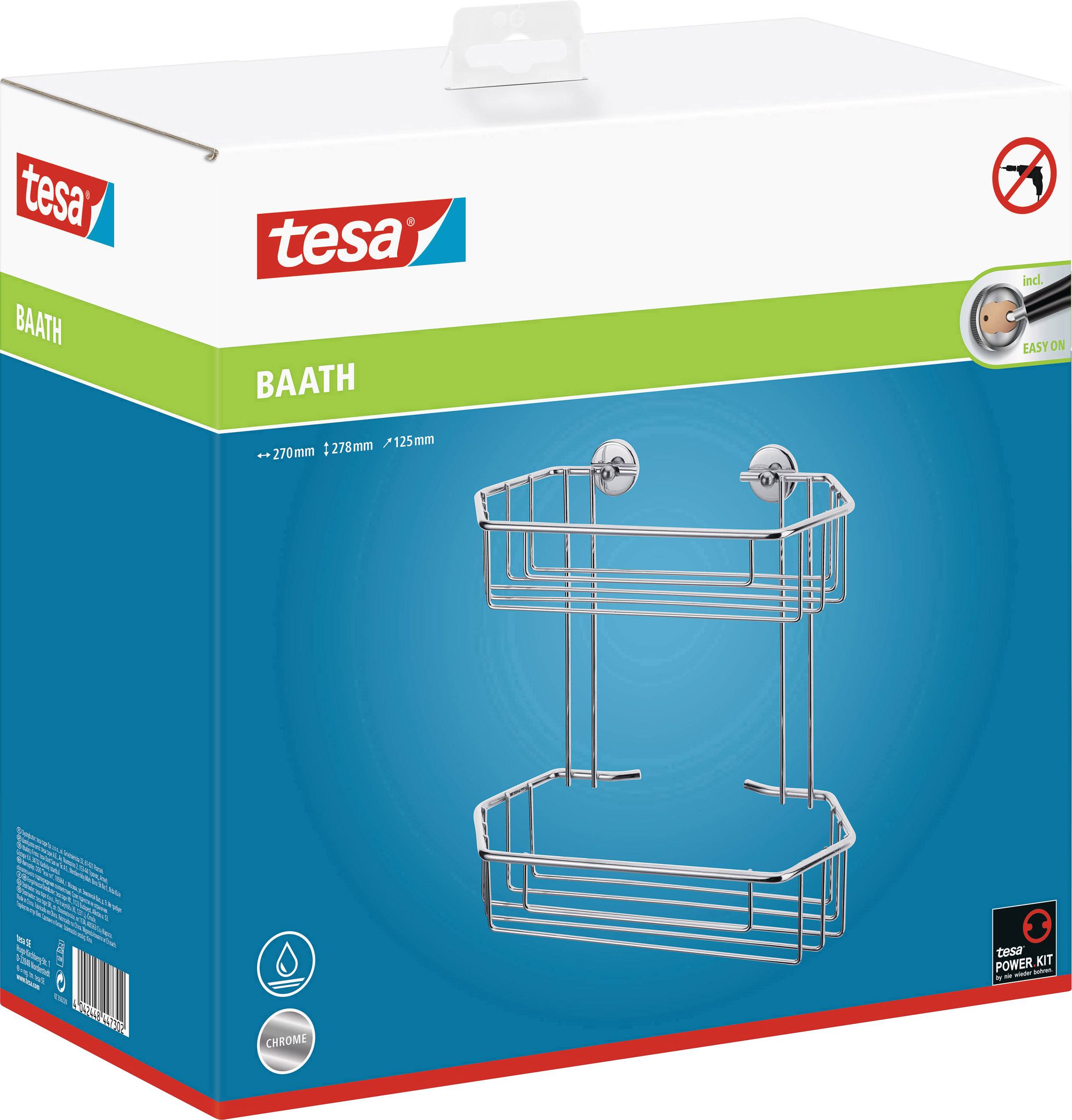 Tesa 40219-00000-00 baath Plus Badablage Klebstoff Chrom (glänzend)