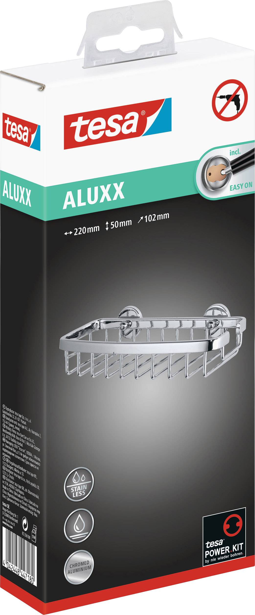 tesa 40207-00000-00 ALUXX Badablage Klebstoff Chrom (glänzend)