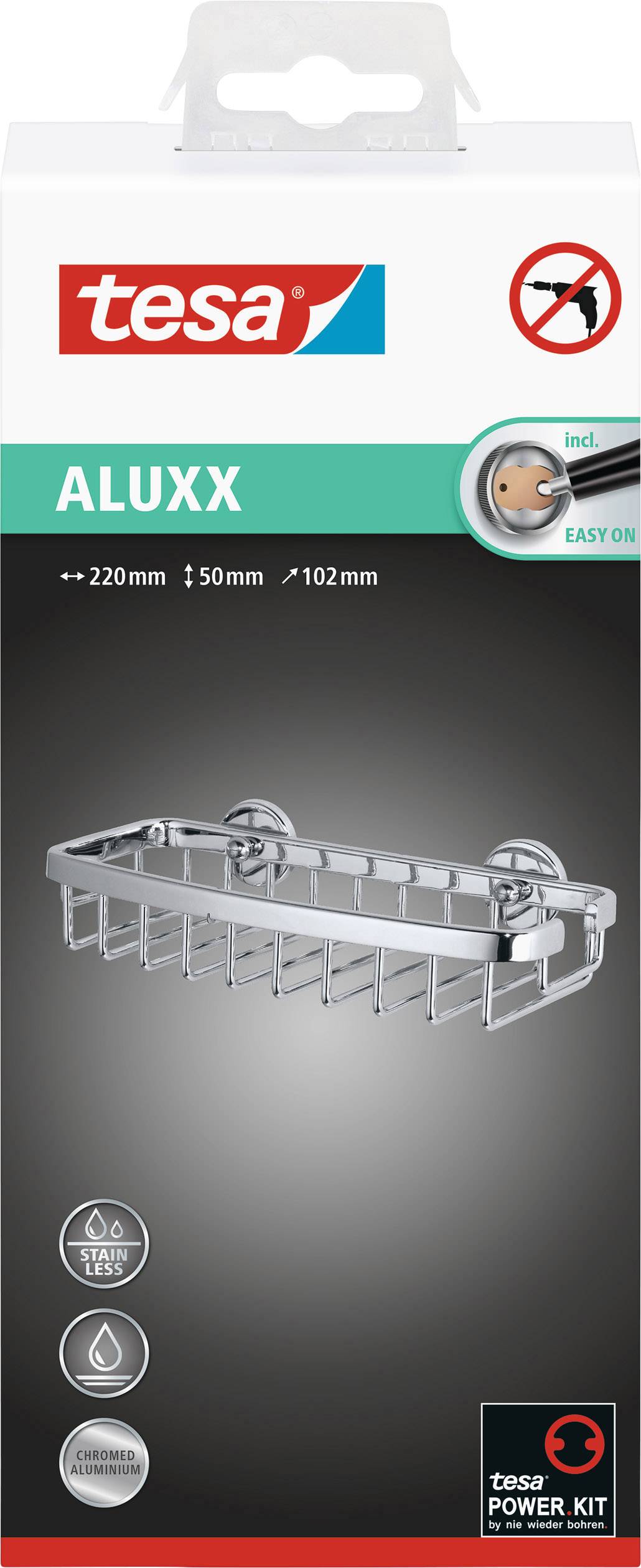tesa 40207-00000-00 ALUXX Badablage Klebstoff Chrom (glänzend)