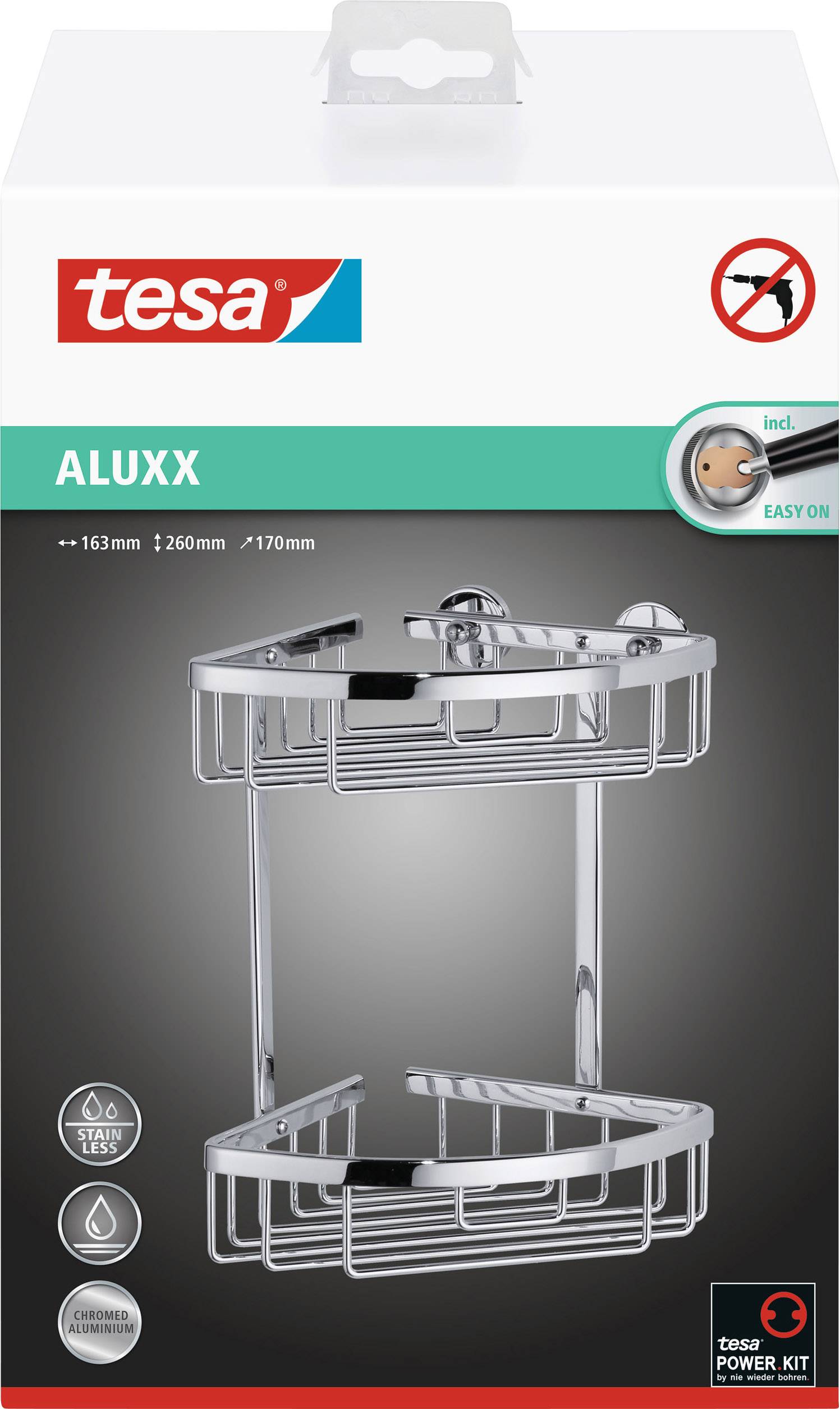 Tesa 40205-00000-00 ALUXX Badablage Klebstoff Chrom (glänzend)