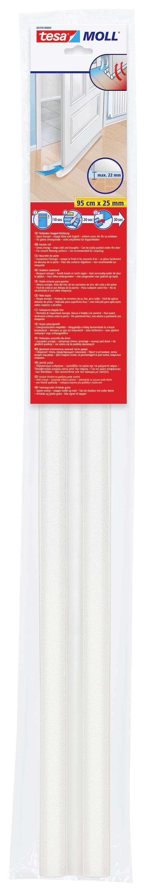 Tesa 05418-00004-01 Türbodendoppeldichtung tesamoll® Weiß (L x B) 0.95m x 25mm 1St.