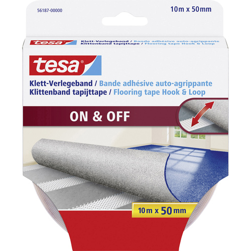 Tesa Klett-Verlegeband zum Aufkleben (L x B) 10 m x 50 mm Weiß 1 St.