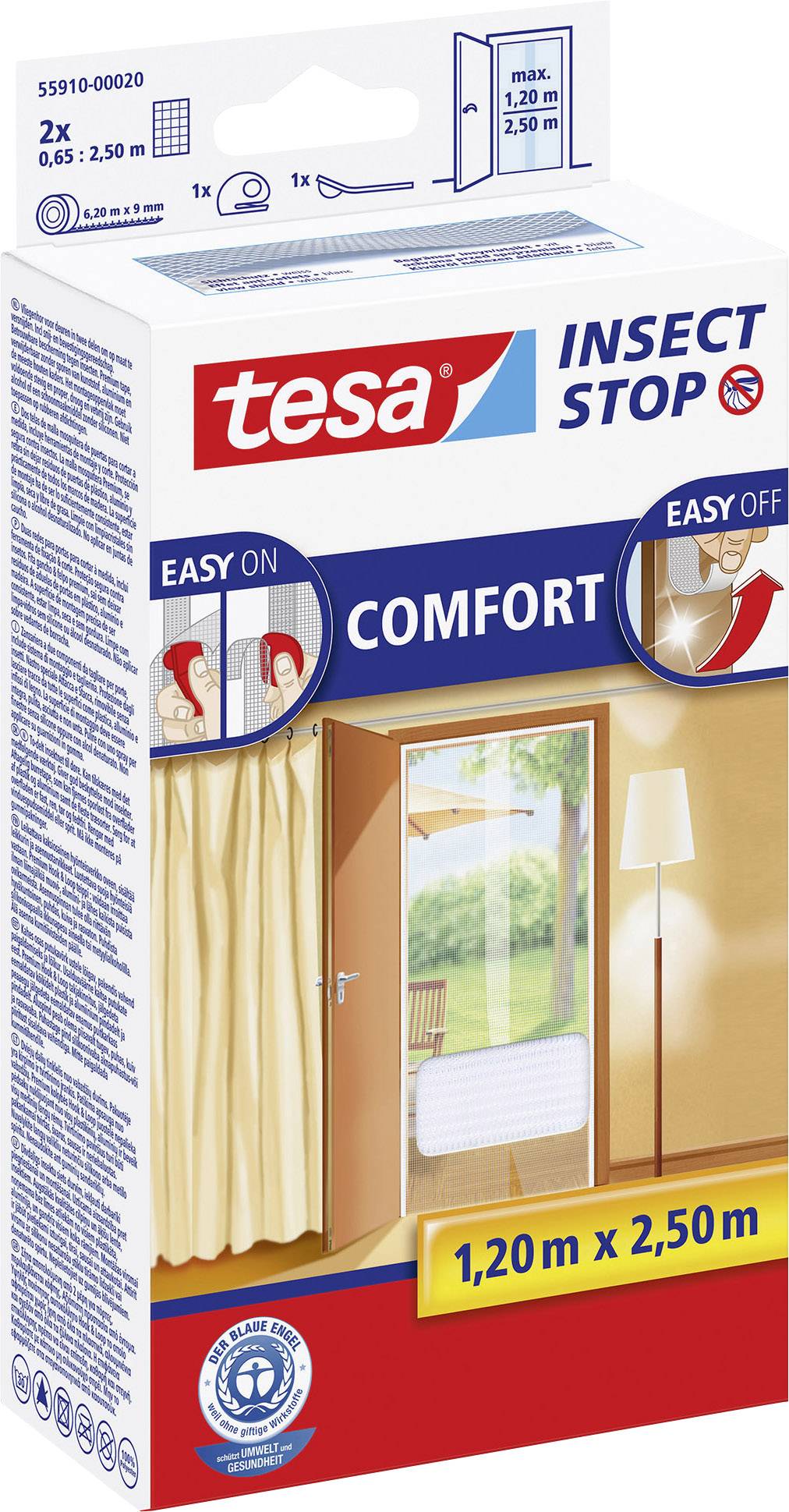 Tesa COMFORT 55910-00020-00 Tür-Fliegengitter (B x H) 1200mm x 2500mm Weiß 1St.