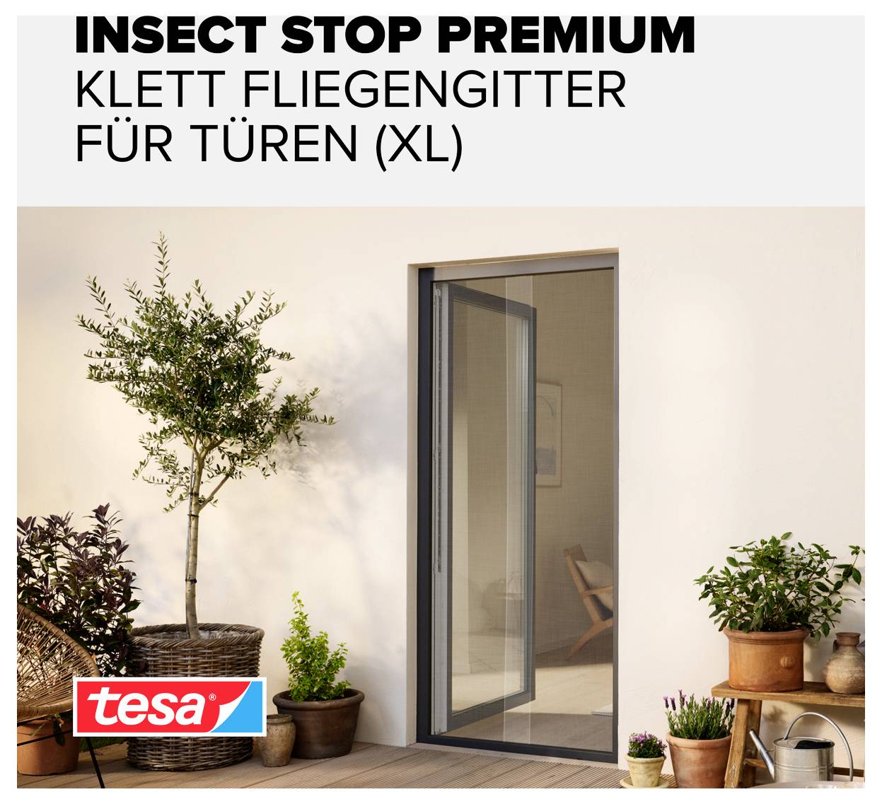 tesa COMFORT 55910-00020-00 Tür-Fliegengitter (B x H) 1200 mm x 2500 mm Weiß 1 St.