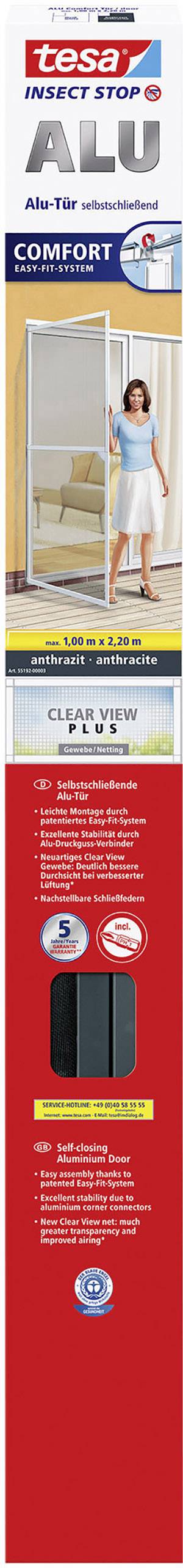 Tesa ALU COMFORT 55192-00003-00 Tür-Fliegengitter (B x H) 1000mm x 2200mm Anthrazit 1St.