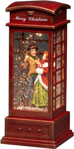 4368-550 Telefonzelle LED Rot beschneit, mit Wasser gefüllt, Timer, mit Schalter