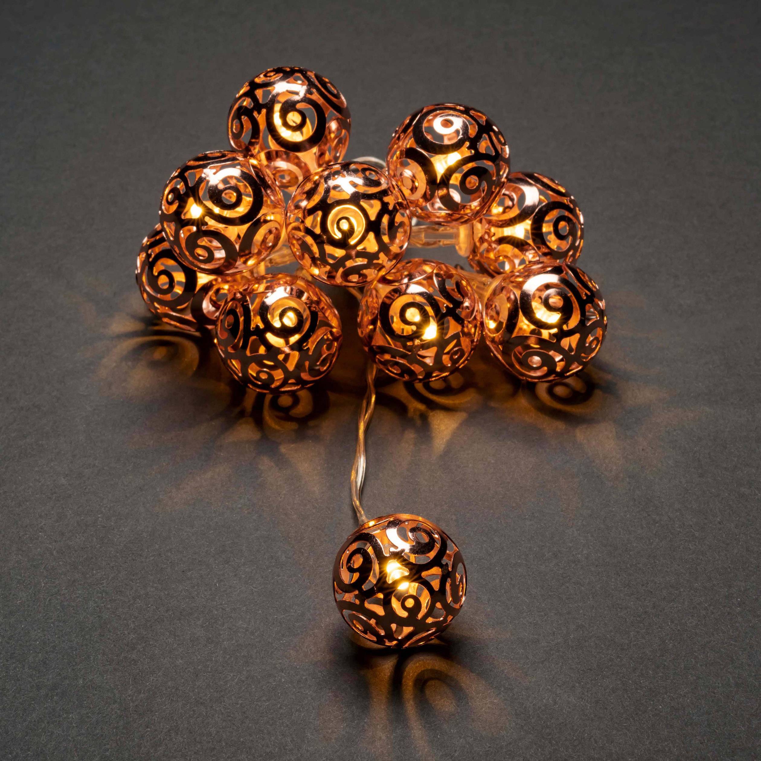 Konstsmide 3129-603 Motiv-Lichterkette Kugel Innen batteriebetrieben Anzahl Leuchtmittel 10 LED Warmweiß Beleuchtete Länge: 0.9 m
