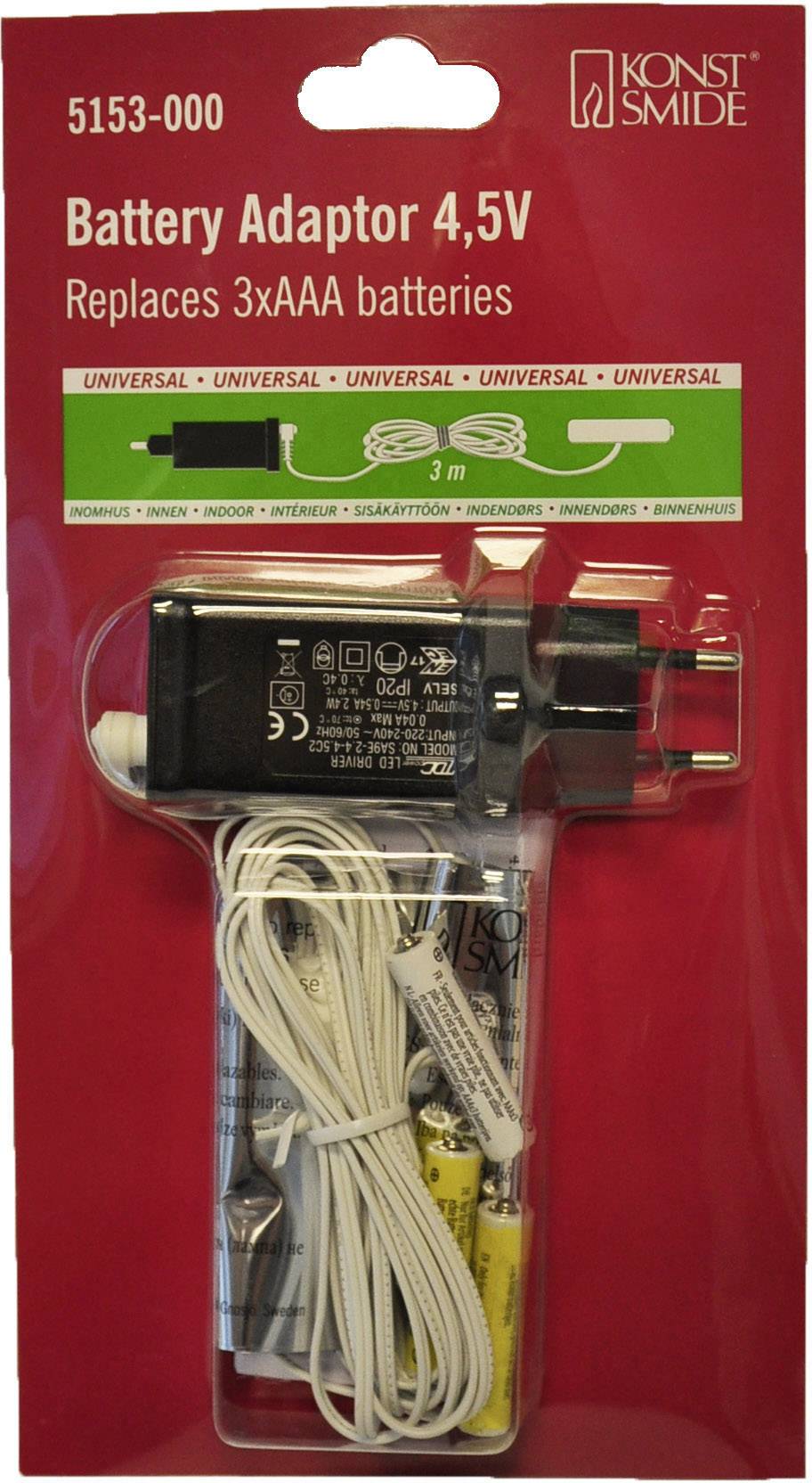 Konstsmide 5153-000 Netzadapter für Batterieartikel Innen netzbetrieben