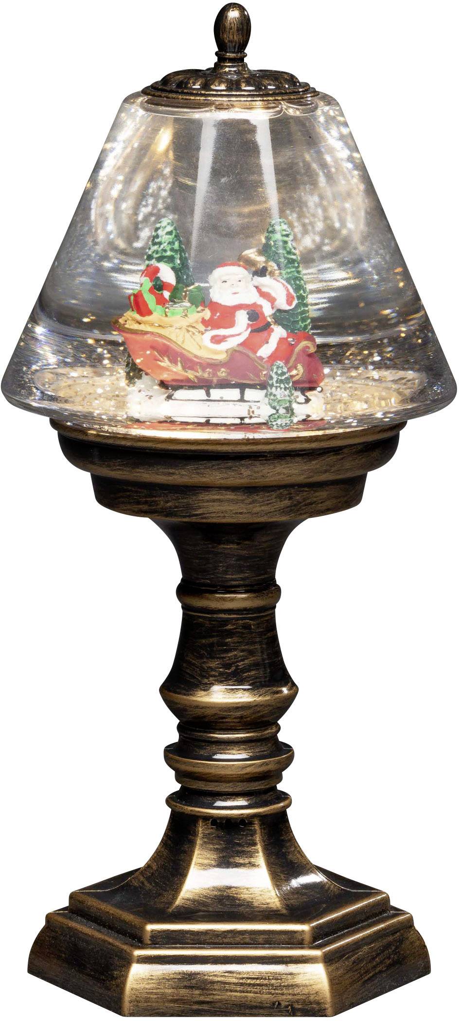 Konstsmide 4377-000 Weihnachtsmann mit Schlitten Warm-Weiß LED Braun wählbare Energieversorgung, be