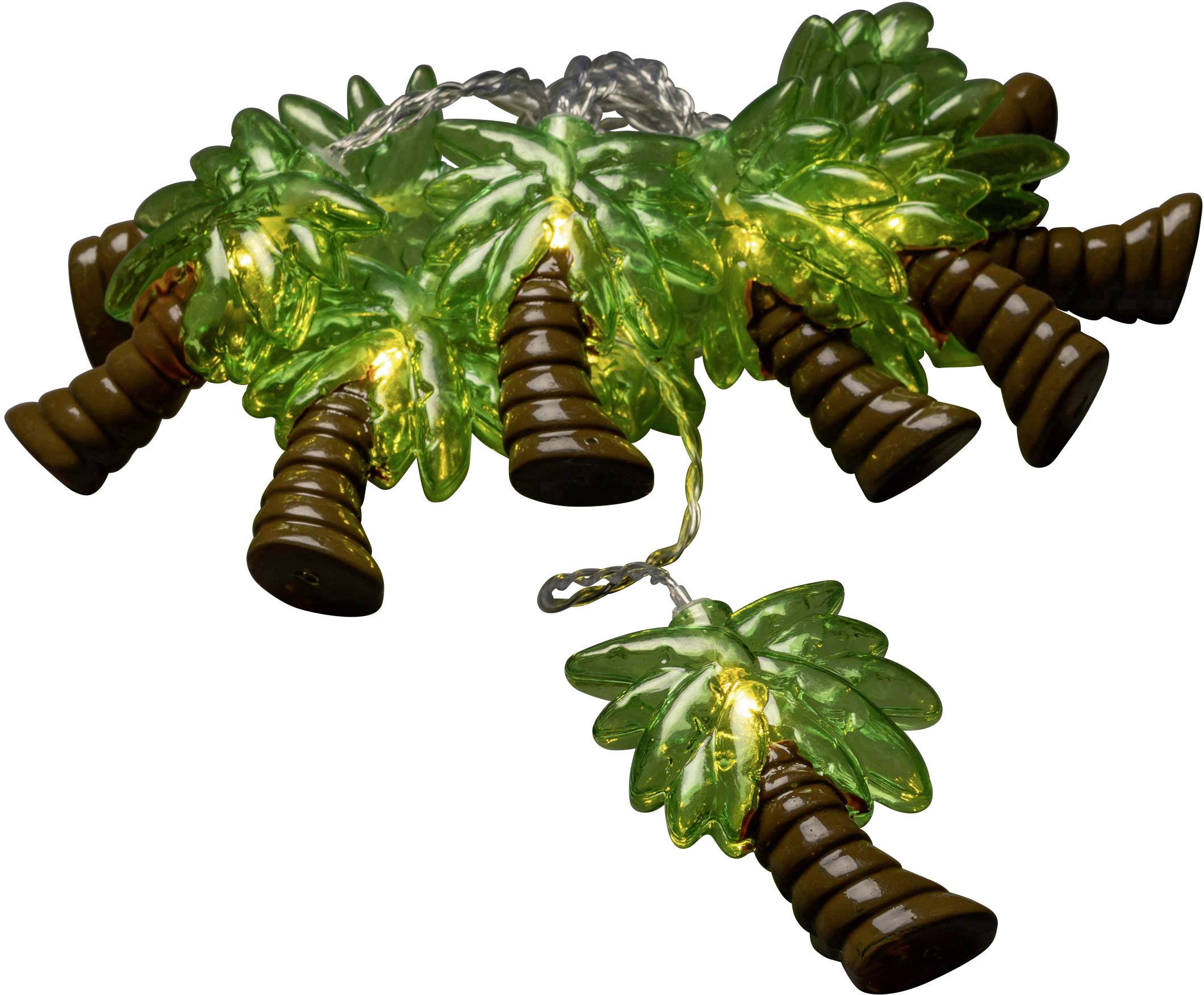 Konstsmide 3125-903 Motiv-Lichterkette Palme Innen batteriebetrieben Anzahl Leuchtmittel 10 LED Warmweiß Beleuchtete Länge: 1.8m