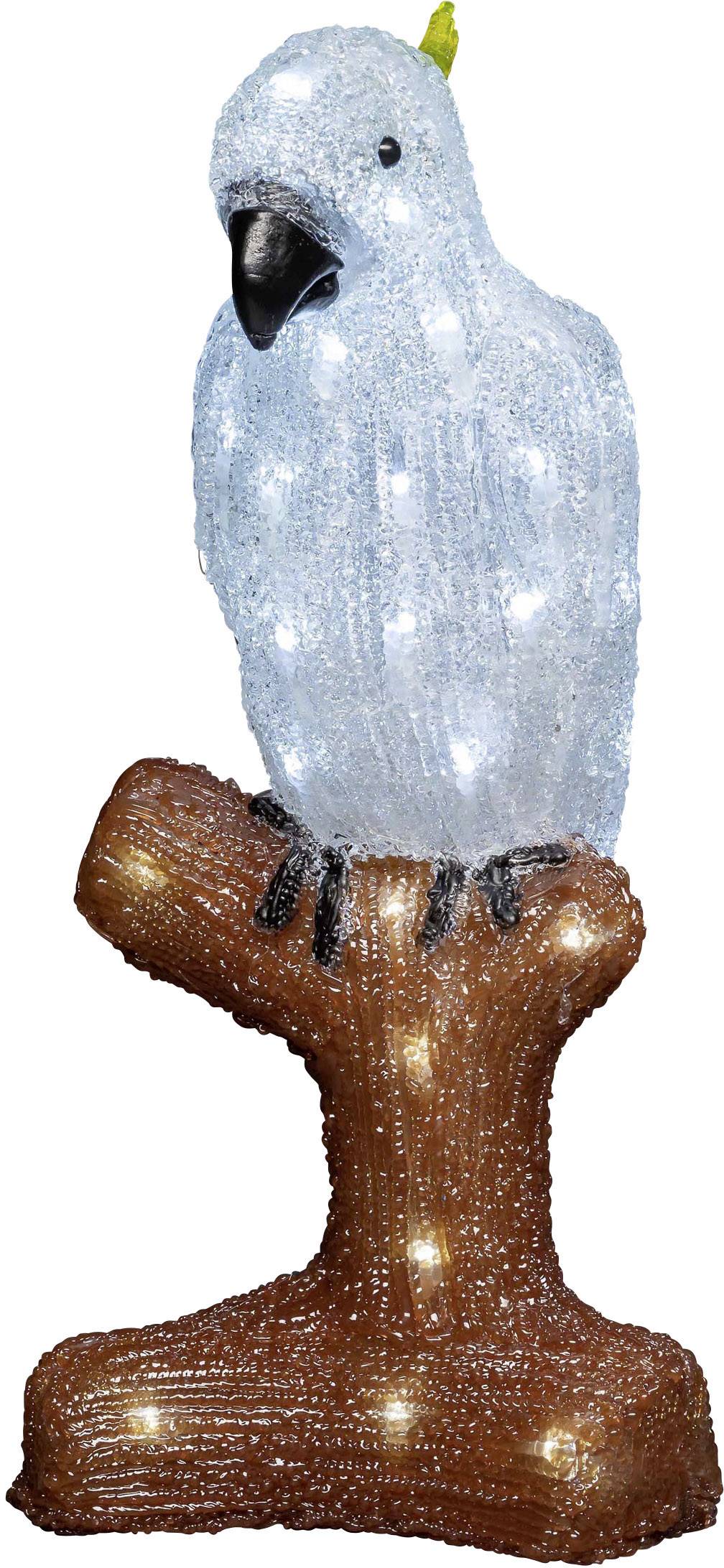 Konstsmide 6276-203 Acryl-Figur Papagei Dimmbar Neutral-Weiß LED Transparent