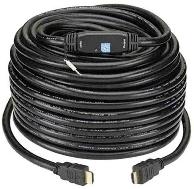 High Speed HDMI Kabel mit Ethernet, mit Verstärker, 25m, schwarz