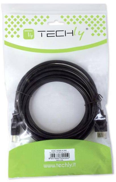 TECHly HDMI Anschlusskabel 25.00 m Schwarz ICOC-HDMI-A-250 doppelt geschirmt