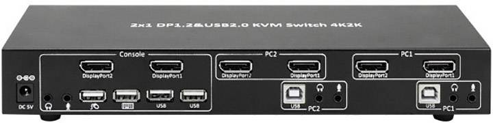 TECHly IDATA-DP-KVM2 2 Port DisplayPort-Switch DisplayPort® 3840 x 2160 Pixel