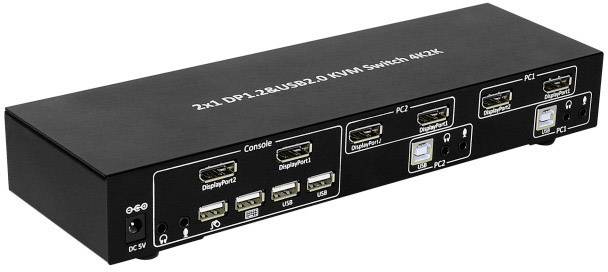 TECHly IDATA-DP-KVM4 4 Port DisplayPort-Switch Display-Port 3840 x 2160 Pixel