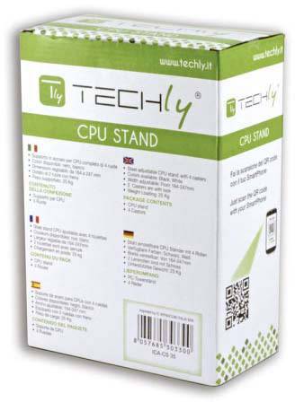 Techly - Systemschrankhalterung - Schwarz