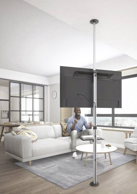 TECHly ICA-TR32 - Befestigungskit (Regal, Boden-zu-Decke-Befestigung, VESA-Halterung) - für Flachbildschirm - Aluminium