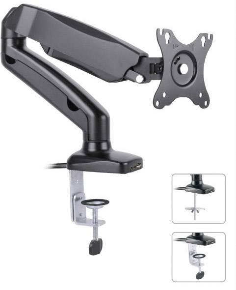 TECHly ICA-LCD-514 1fach Monitor-Tischhalterung 33,0 cm (13") - 68,6 cm (27") Höhenverstellbar, Neigbar, Schwenkbar