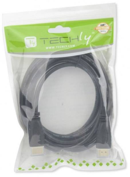 TECHly HDMI Anschlusskabel HDMI-A Stecker, HDMI-A Stecker 2.00 m Schwarz ICOC-HDMI21-8-020 HDMI-Kabel