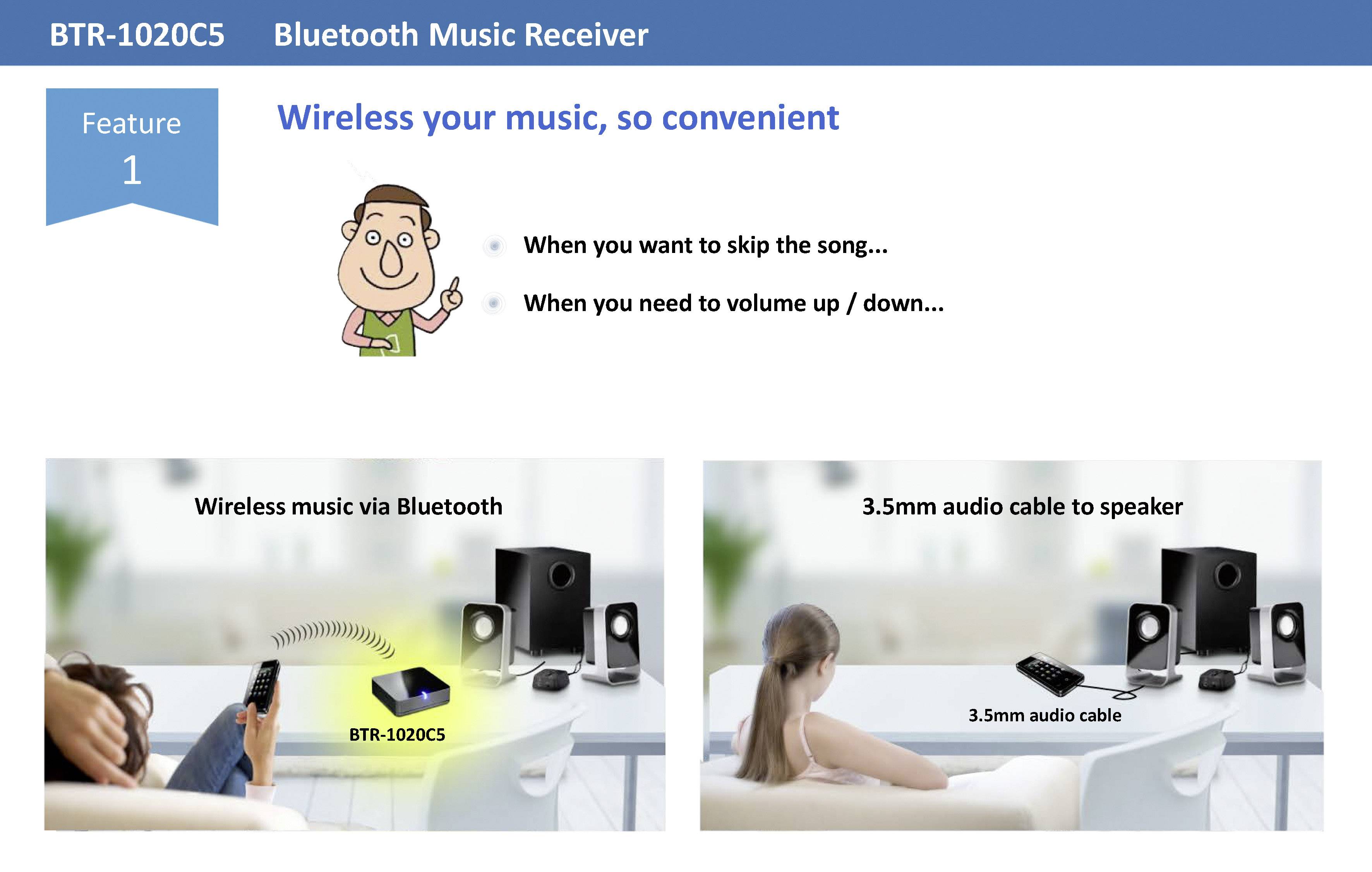 Renkforce Bluetooth® Musik-Empfänger Bluetooth Version: 5.0 20m