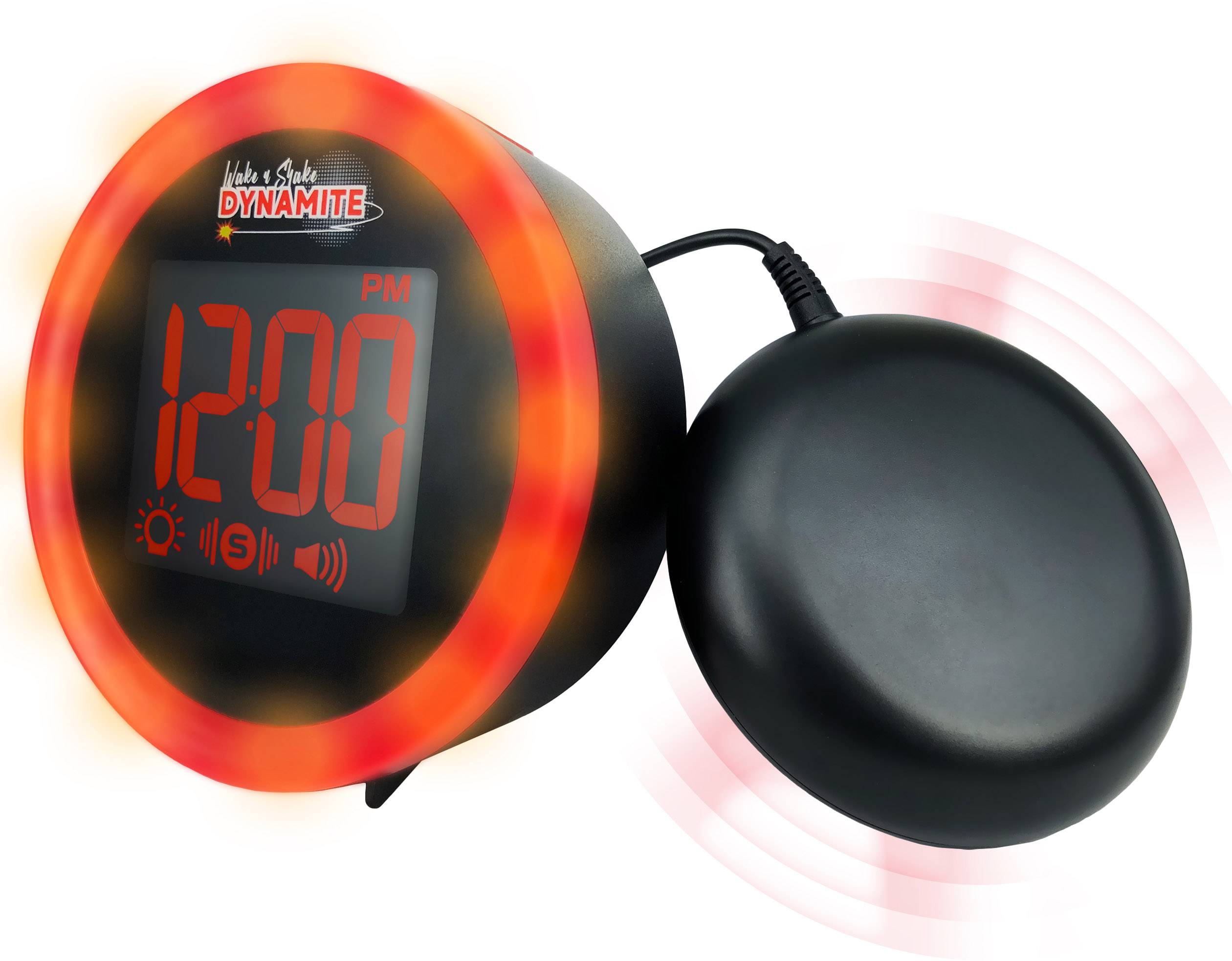 Geemarc JWNS-DYNAMITE_BLK_VD Quarz Wecker Schwarz Alarmzeiten 1 USB Anschluss, Extra lauter Weckton