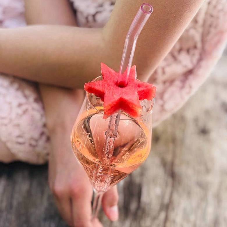 La Vague SMOOTHIE PARTY Wiederverwendbares Glastrinkhalm-Set mixed bunt