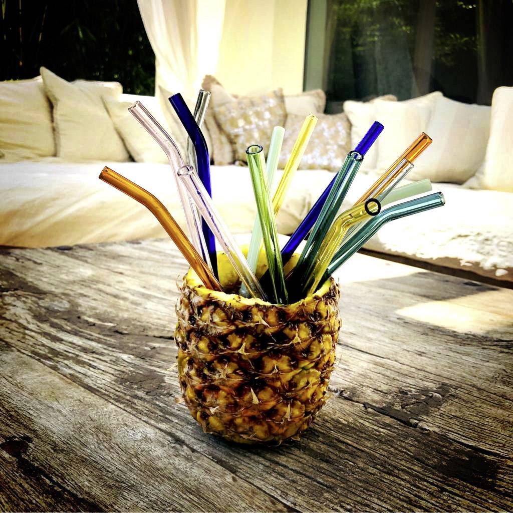 La Vague SMOOTHIE PARTY Wiederverwendbares Glastrinkhalm-Set mixed bunt
