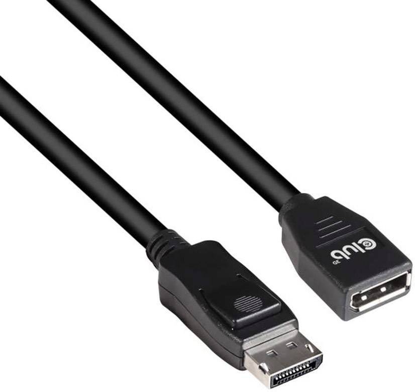 Club3D DisplayPort Verlängerungskabel DisplayPort Stecker, DisplayPort Buchse 2.00m Schwarz CAC-1022 DisplayPort-Kabel