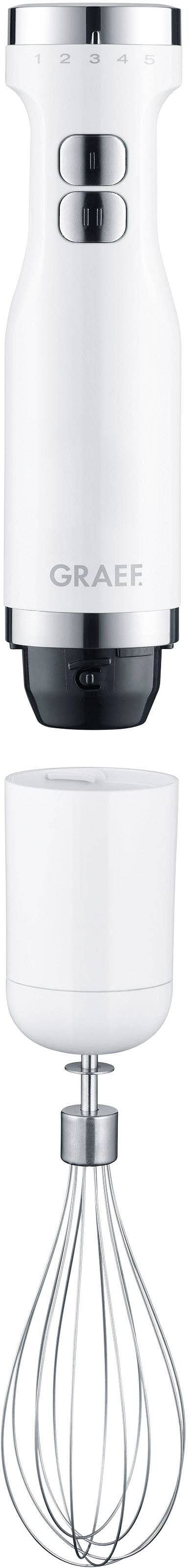 Graef HB501EU Stabmixer 800 W Schneebesenaufsatz, Turbofunktion Weiß