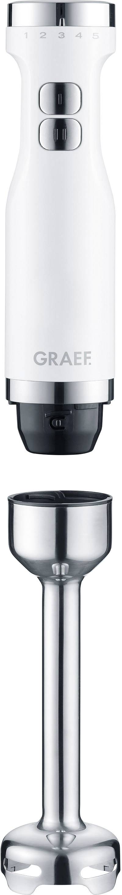 Graef HB501EU Stabmixer 800 W Schneebesenaufsatz, Turbofunktion Weiß