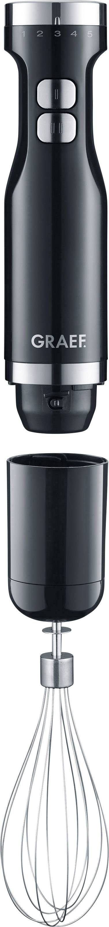 Graef HB502EU Stabmixer 800 W Schneebesenaufsatz, Turbofunktion Schwarz