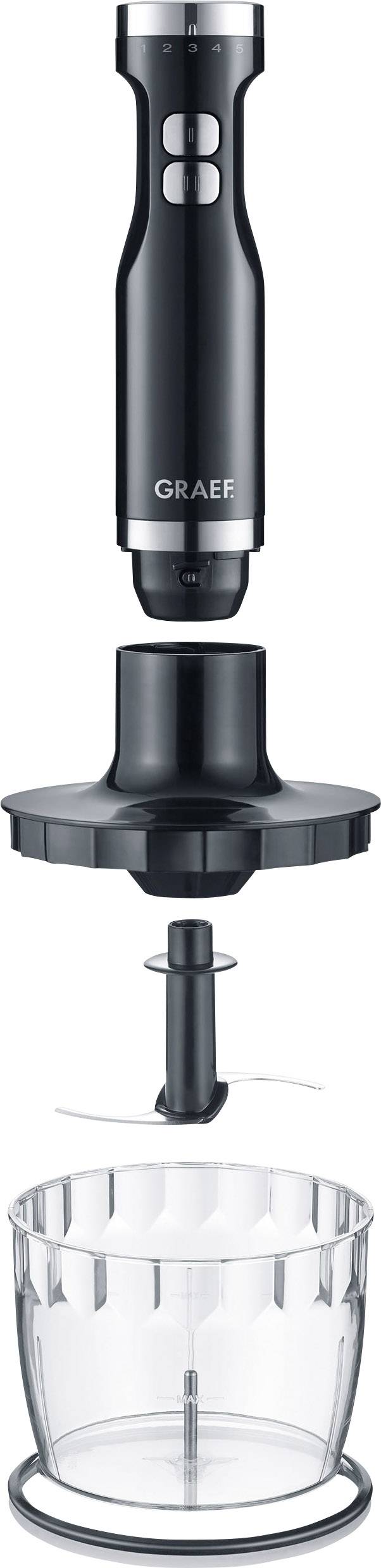 Graef HB502EU Stabmixer 800 W Schneebesenaufsatz, Turbofunktion Schwarz