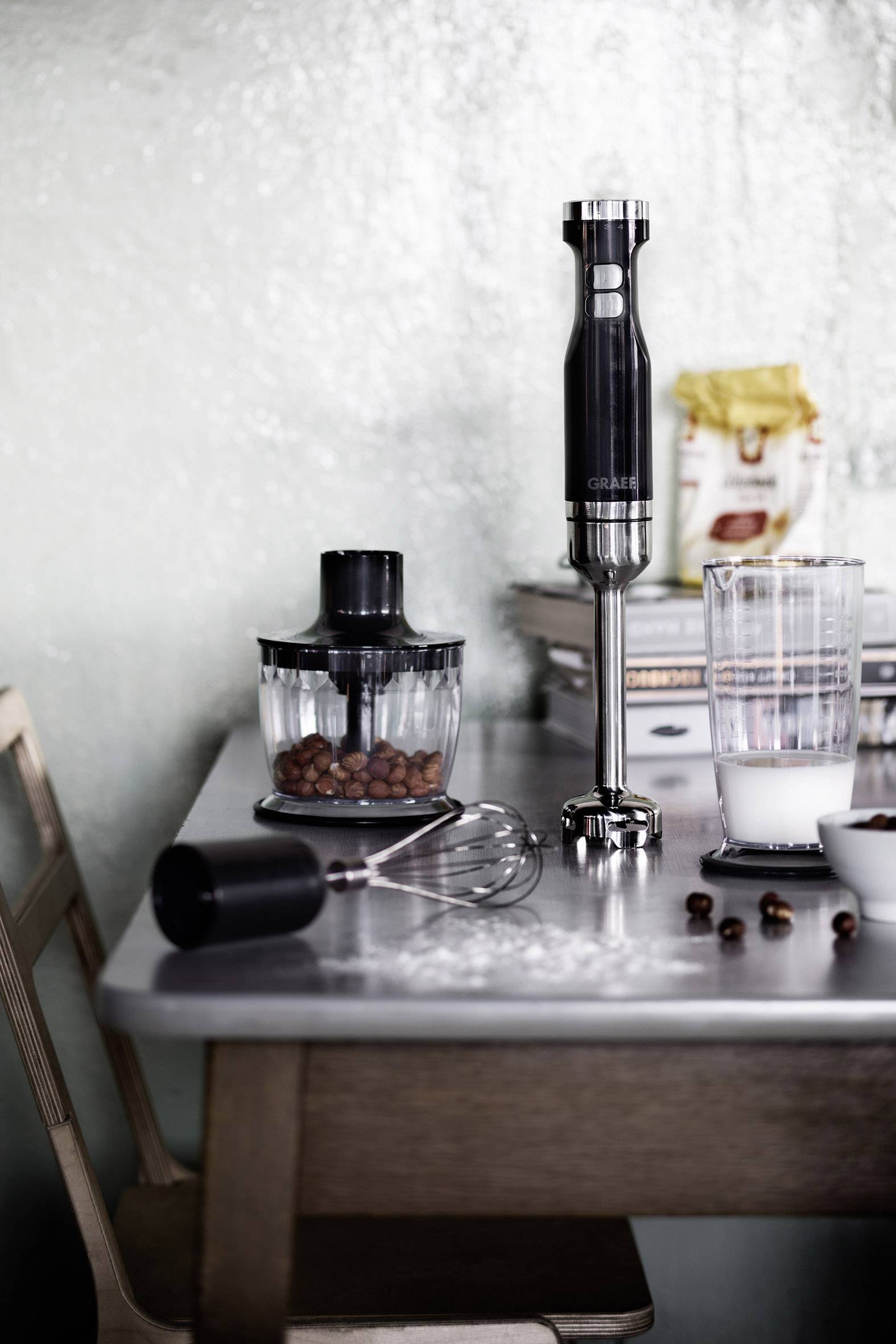 Graef HB502EU Stabmixer 800 W Schneebesenaufsatz, Turbofunktion Schwarz