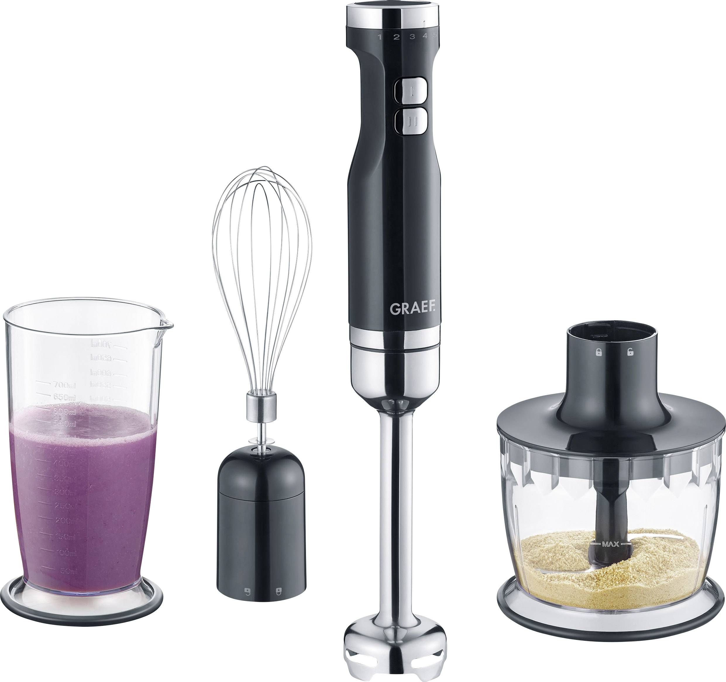 Graef HB502EU Stabmixer 800 W Schneebesenaufsatz, Turbofunktion Schwarz