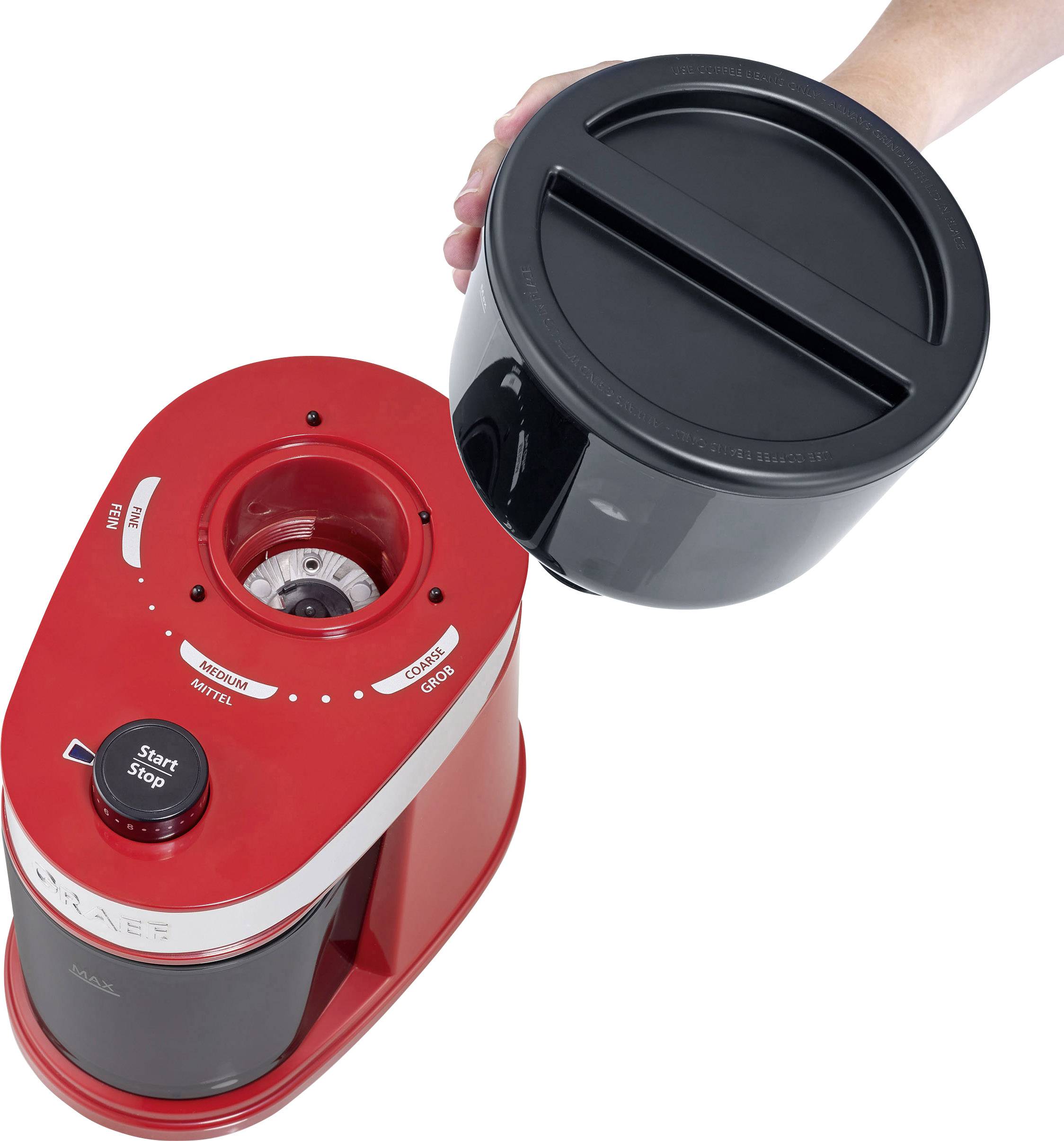 Graef CM203EU CM203EU Kaffeemühle Rot Edelstahl-Scheibenmahlwerk