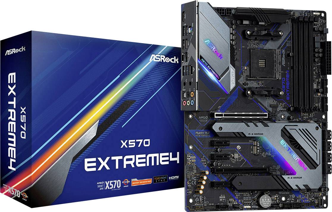 ASRock X570 Extreme 4 Mainboard Sockel AMD AM4 Formfaktor ATX Mainboard-Chipsatz AMD® X570